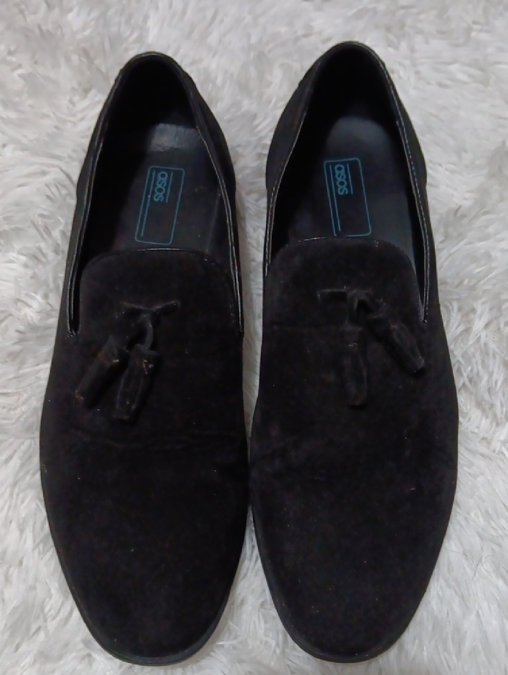 ASOS Black Suede Tassel Slip-On Loafers